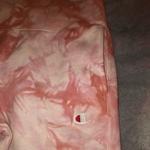Pink tie-dye champion joggers